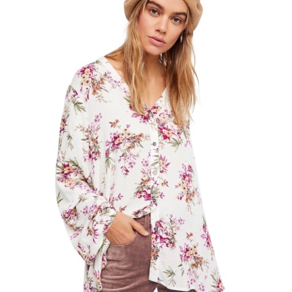Free People Julie Floral Blouse